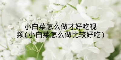 小白菜怎么做才好吃视频(小白菜怎么做比较好吃)