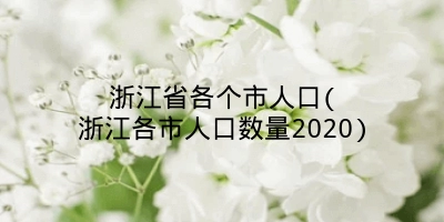 浙江省各个市人口(浙江各市人口数量2020)