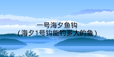 一号海夕鱼钩(海夕1号钩能钓多大的鱼)