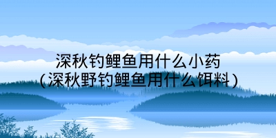 深秋钓鲤鱼用什么小药(深秋野钓鲤鱼用什么饵料)