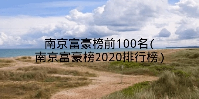 南京富豪榜前100名(南京富豪榜2020排行榜)