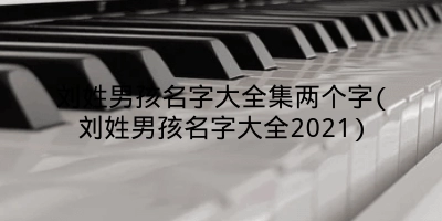 刘姓男孩名字大全集两个字(刘姓男孩名字大全2021)