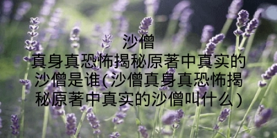 沙僧真身真恐怖揭秘原著中真实的沙僧是谁(沙僧真身真恐怖揭秘原著中真实的沙僧叫什么)