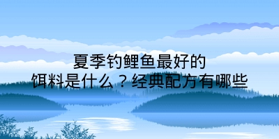 夏季钓鲤鱼最好的饵料是什么？经典配方有哪些