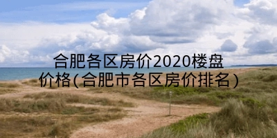 合肥各区房价2020楼盘价格(合肥市各区房价排名)