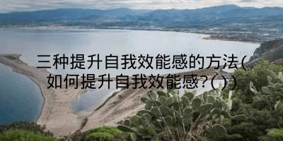 三种提升自我效能感的方法(如何提升自我效能感?())