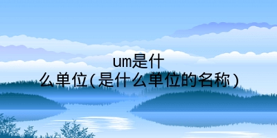 um是什么单位(是什么单位的名称)