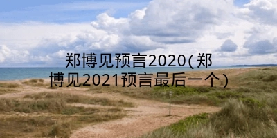 郑博见预言2020(郑博见2021预言最后一个)