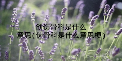 创伤骨科是什么意思(伪骨科是什么意思梗)