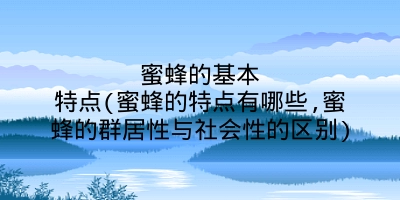 蜜蜂的基本特点(蜜蜂的特点有哪些,蜜蜂的群居性与社会性的区别)