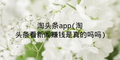 淘头条app(淘头条看新闻赚钱是真的吗吗)