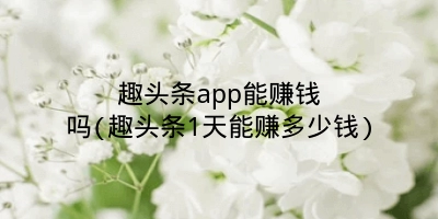 趣头条app能赚钱吗(趣头条1天能赚多少钱)