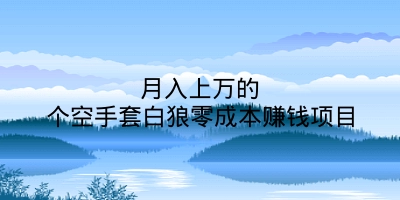 月入上万的个空手套白狼零成本赚钱项目