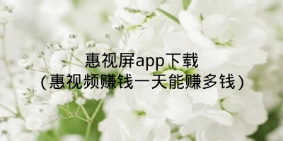 惠视屏app下载(惠视频赚钱一天能赚多钱)