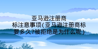 亚马逊注册商标注意事项(亚马逊注册商标要多久?被拒绝是为什么呢)