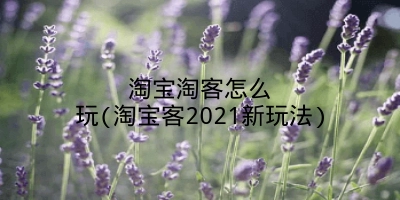 淘宝淘客怎么玩(淘宝客2021新玩法)