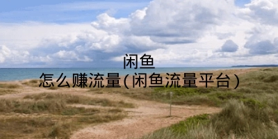 闲鱼怎么赚流量(闲鱼流量平台)