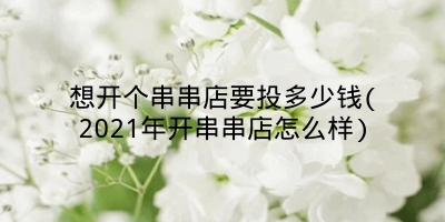 想开个串串店要投多少钱(2021年开串串店怎么样)