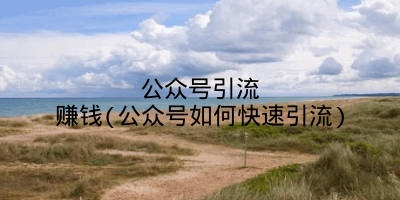 公众号引流赚钱(公众号如何快速引流)