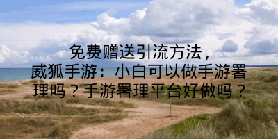 免费赠送引流方法,威狐手游：小白可以做手游署理吗？手游署理平台好做吗？