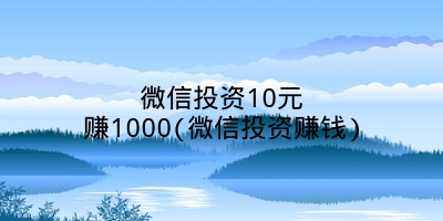 微信投资10元赚1000(微信投资赚钱)