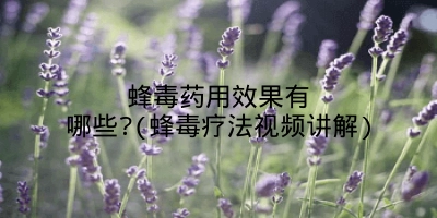 蜂毒药用效果有哪些?(蜂毒疗法视频讲解)