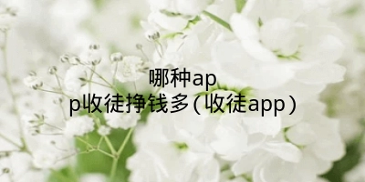 哪种app收徒挣钱多(收徒app)