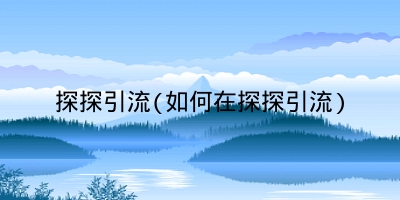 探探引流(如何在探探引流)