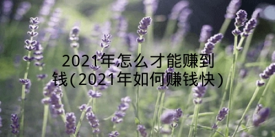 2021年怎么才能赚到钱(2021年如何赚钱快)