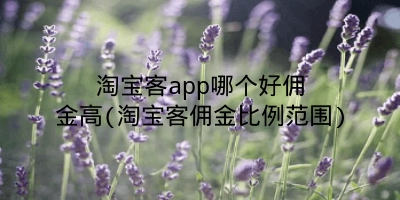 淘宝客app哪个好佣金高(淘宝客佣金比例范围)