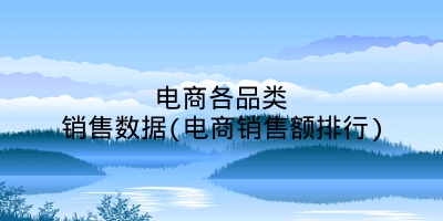 电商各品类销售数据(电商销售额排行)