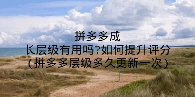 拼多多成长层级有用吗?如何提升评分(拼多多层级多久更新一次)