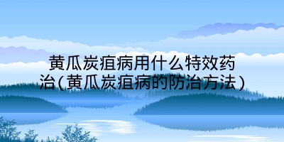 黄瓜炭疽病用什么特效药治(黄瓜炭疽病的防治方法)