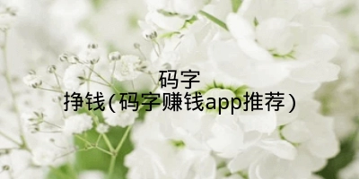 码字挣钱(码字赚钱app推荐)