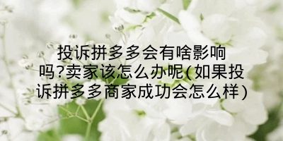 投诉拼多多会有啥影响吗?卖家该怎么办呢(如果投诉拼多多商家成功会怎么样)