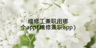 维修工兼职用哪个app(维修兼职app)