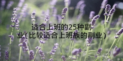 适合上班的25种副业(比较适合上班族的副业)