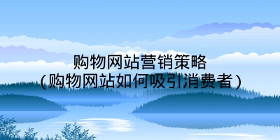 购物网站营销策略(购物网站如何吸引消费者)