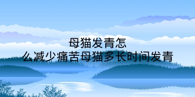 母猫发青怎么减少痛苦母猫多长时间发青