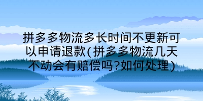 拼多多物流多长时间不更新可以申请退款(拼多多物流几天不动会有赔偿吗?如何处理)