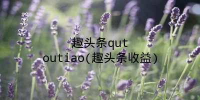 趣头条qutoutiao(趣头条收益)