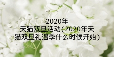 2020年天猫双旦活动(2020年天猫双旦礼遇季什么时候开始)