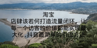 淘宝店肆该若何打造流量闭环，让每一个访客的价值都能实现最大化,抖音最简单的引流方法