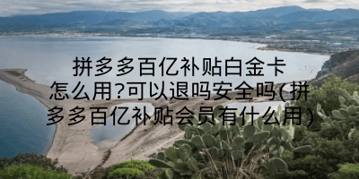 拼多多百亿补贴白金卡怎么用?可以退吗安全吗(拼多多百亿补贴会员有什么用)