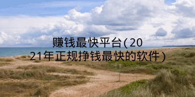 赚钱最快平台(2021年正规挣钱最快的软件)