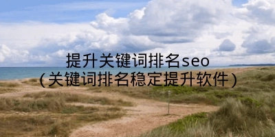 提升关键词排名seo(关键词排名稳定提升软件)