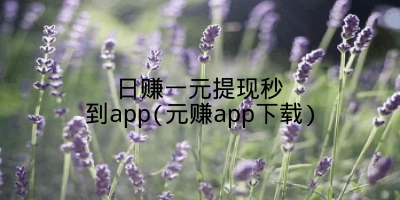 日赚一元提现秒到app(元赚app下载)