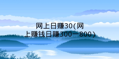 网上日赚30(网上赚钱日赚300一800)