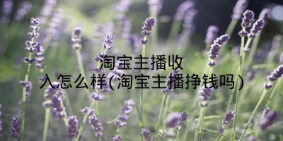 淘宝主播收入怎么样(淘宝主播挣钱吗)