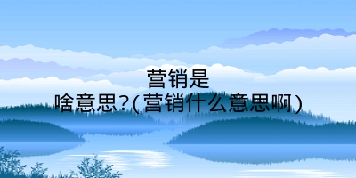 营销是啥意思?(营销什么意思啊)